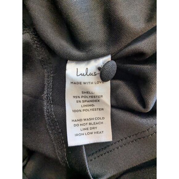 Lulu's Long Sleeve Bodycon Black Dress Mini Cut Out Dress XL - Picture 9 of 9